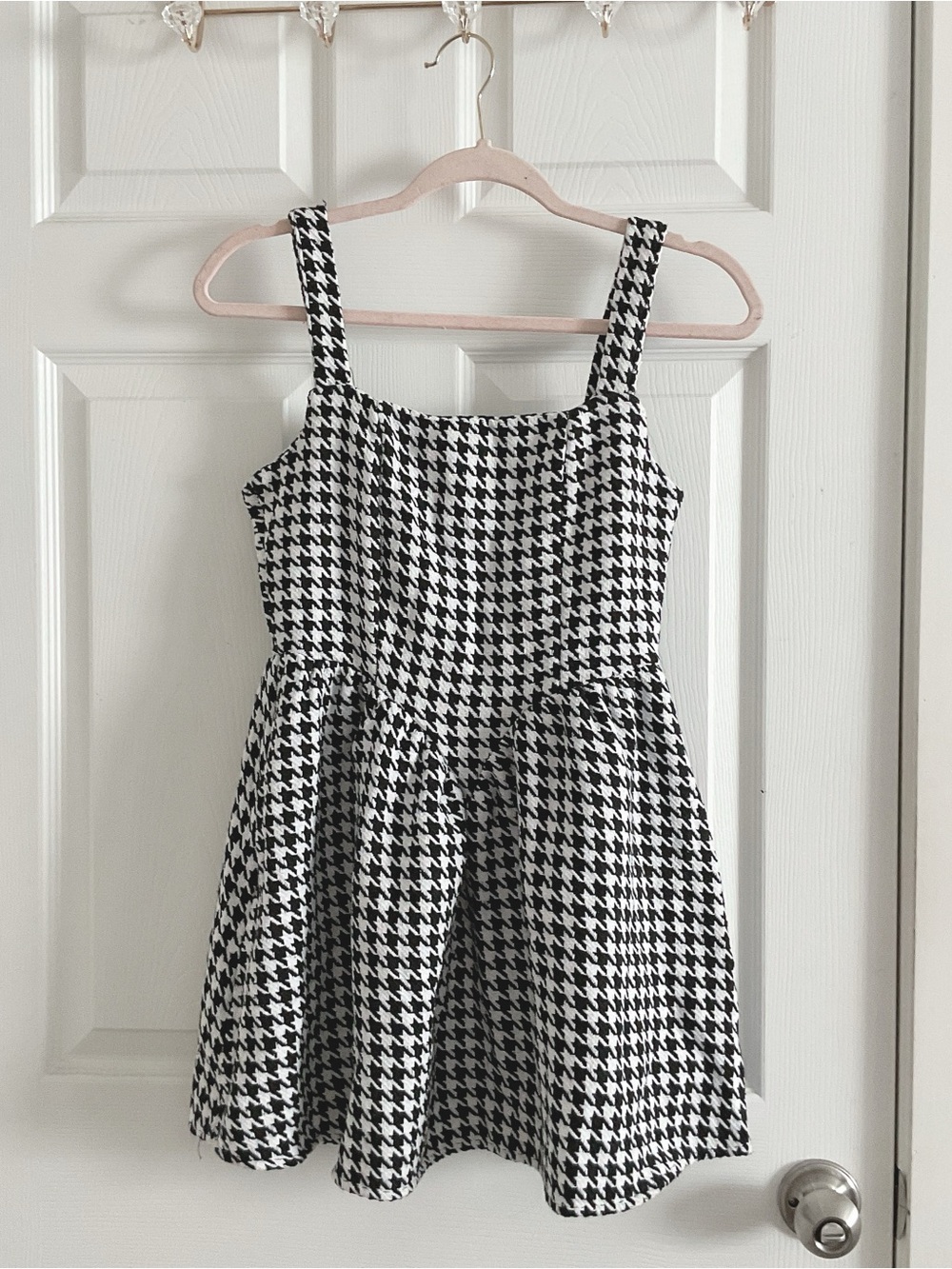 Black and White Houndstooth Tweed Dress